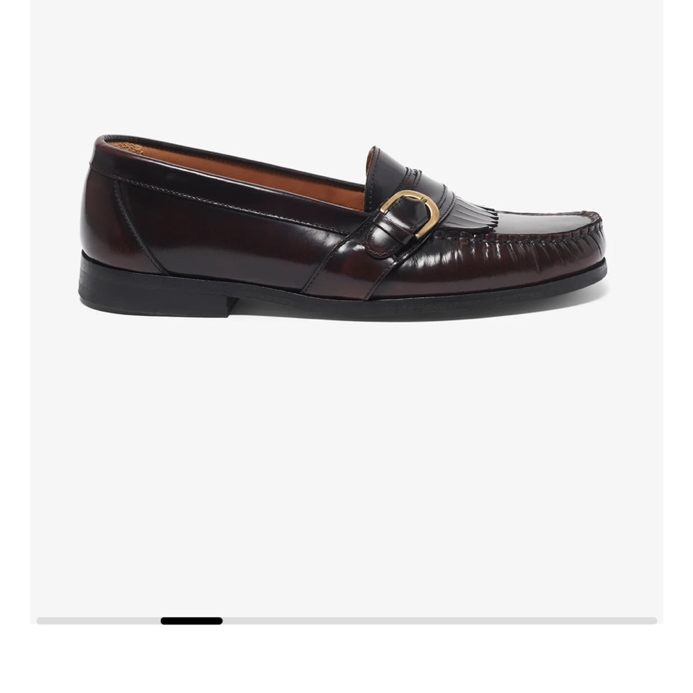 Men's Burgundy Leather Loafers - Picture 6 of 6